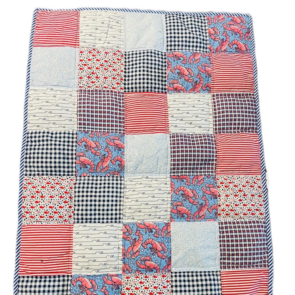 Vineyard Vines x Target collaboration patchwork quilt